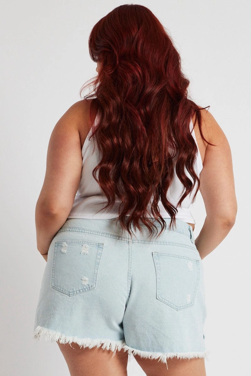 Sleek Shape Denim Relaxed Denim Shorts High Rise