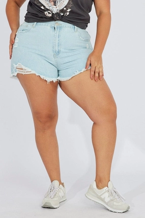 Denim Relaxed Shorts High Rise rayon fabric Summer Fashion