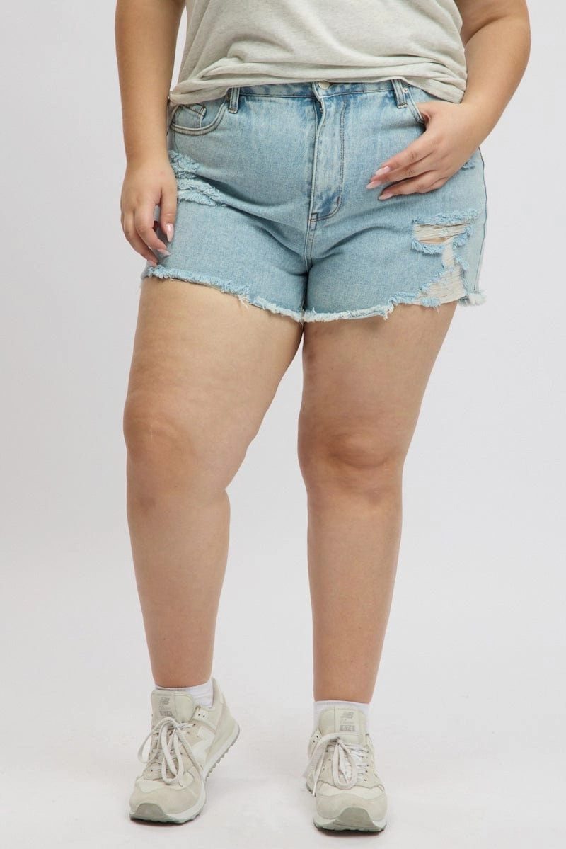 Denim Relaxed Shorts High Rise Fun Colors Lightweight Weave