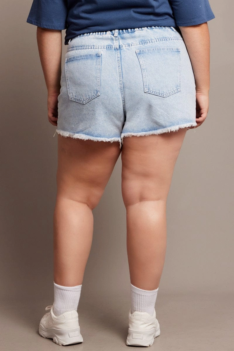DIY project Fun Colors Denim Relaxed Shorts High Rise