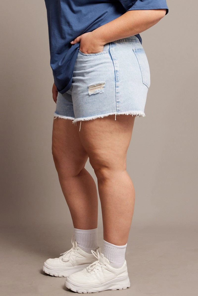 Universal Attachment Points Sport Flex Denim Relaxed Shorts High Rise