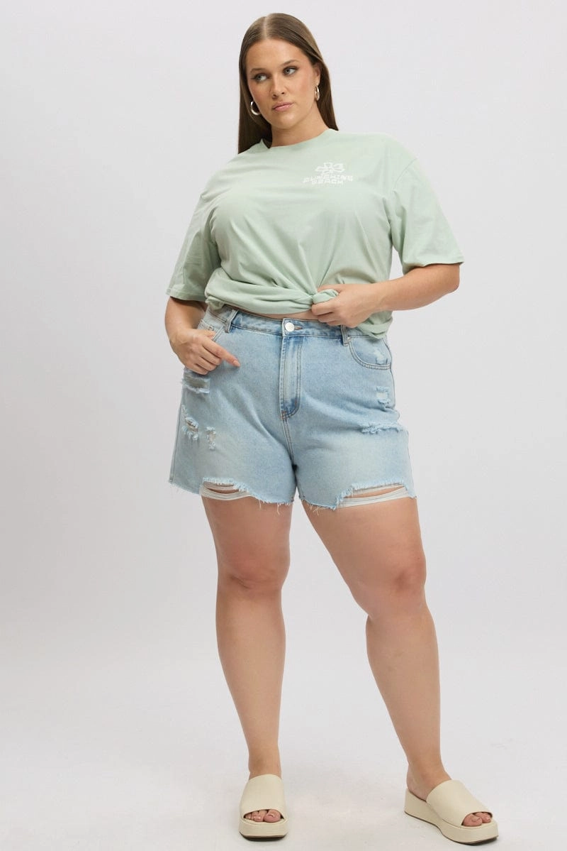 Denim Relaxed Shorts High Rise picnic wear
