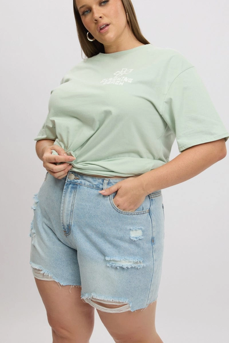 Breezy Feel Tennis shorts Denim Relaxed Shorts High Rise