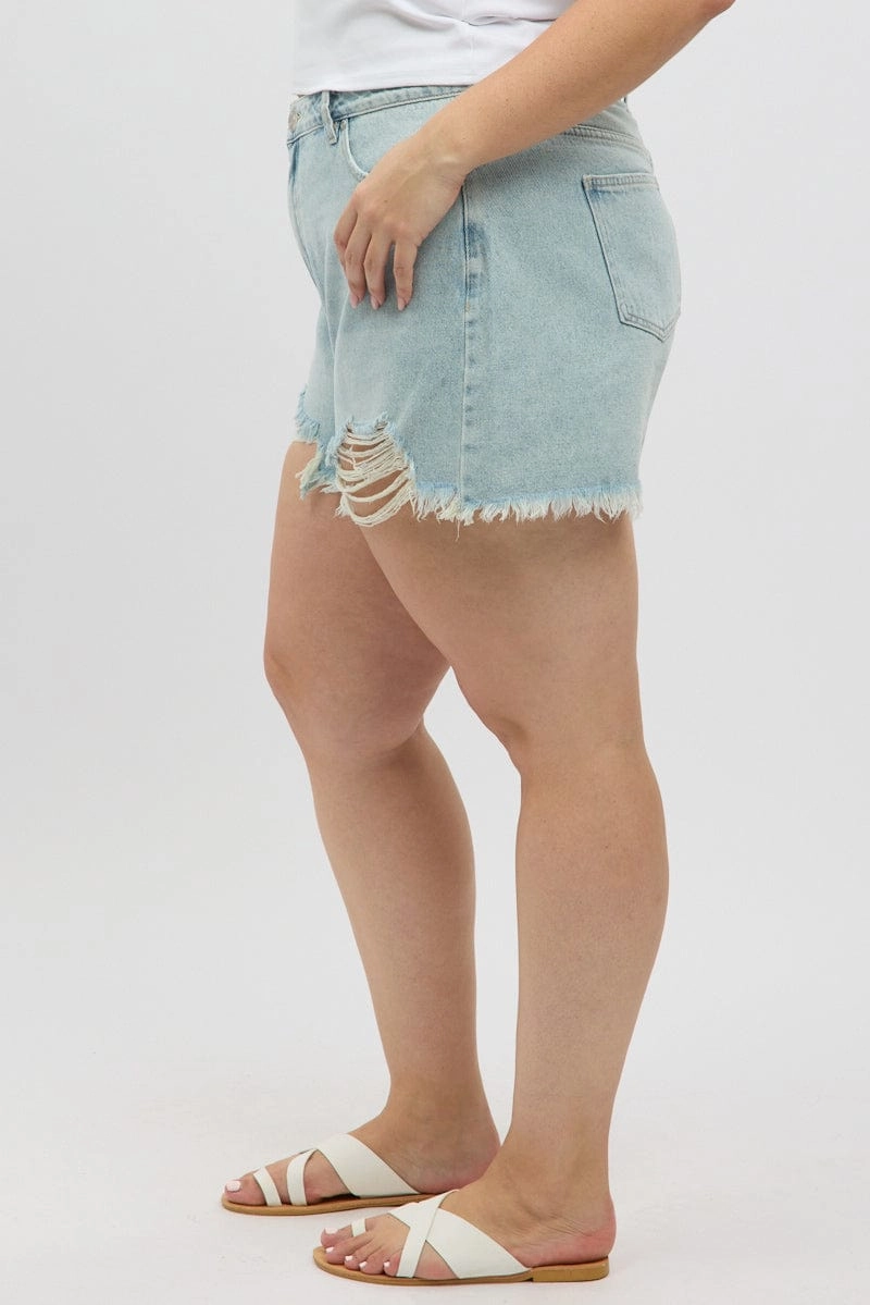 Denim Relaxed Shorts High Rise Chill Breeze Fade Resistant Material