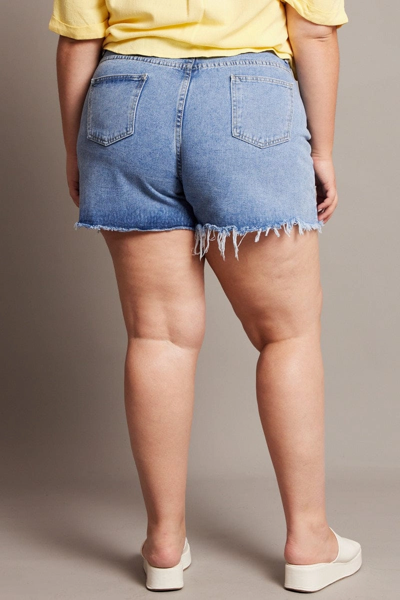 On-The-Go Style Denim Relaxed Shorts High Rise