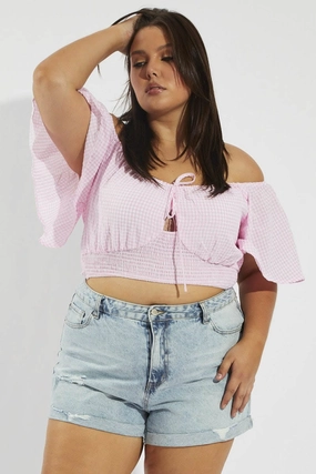 Denim Relaxed Shorts Mid Rise Motion Flex Fit Fitness wear