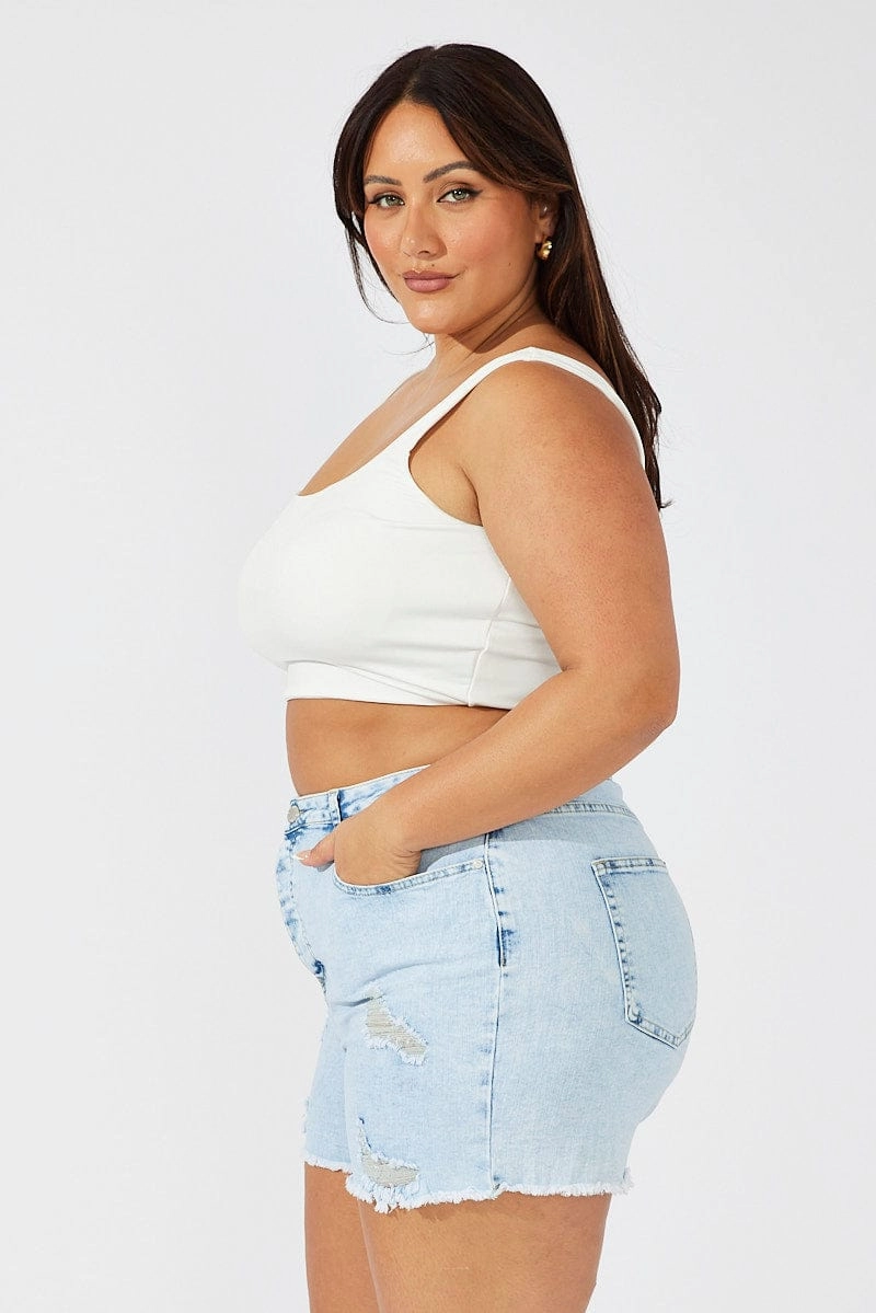 Casual Days Denim Skinny Shorts High Rise