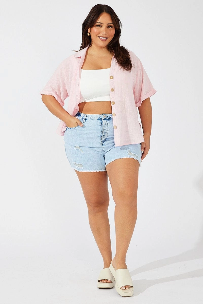 Performance Ready Denim Skinny Shorts High Rise