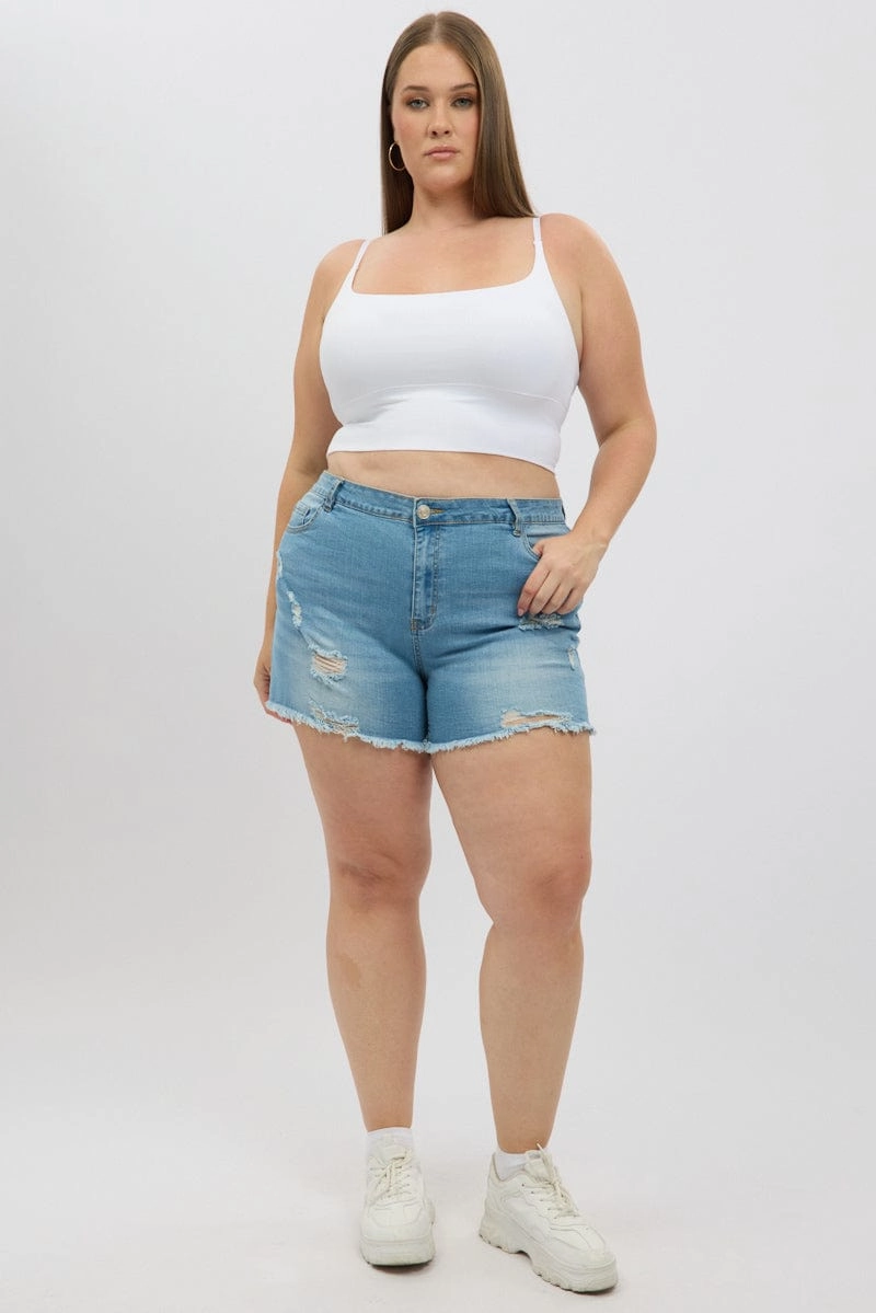 striped shorts Denim Skinny Shorts High rise
