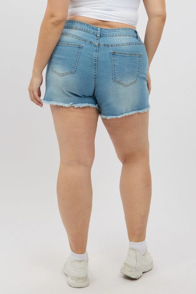 Versatile Wear Denim Skinny Shorts High rise
