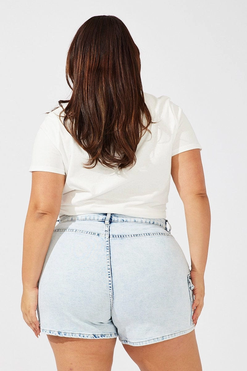 hypoallergenic material Motion Ready Denim Skinny Shorts Mid Rise Utility Stretch