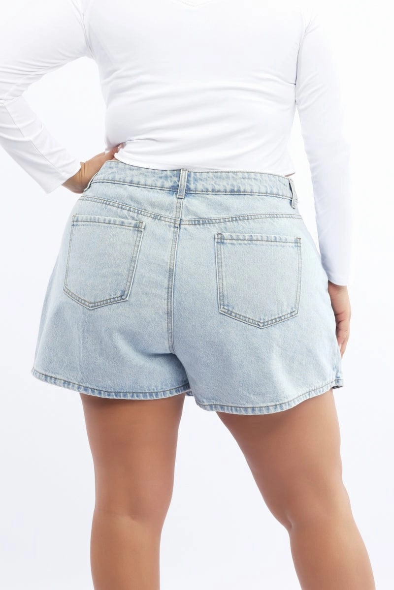 Denim Skort High Rise Fashion Tones Global Inspiration