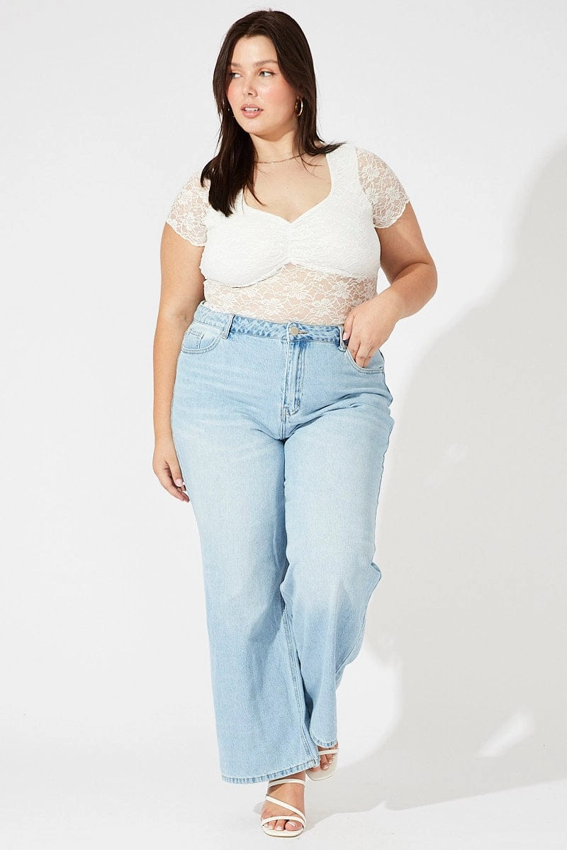 Daily Wear Nature Lover Denim Wide Leg Jeans High Rise