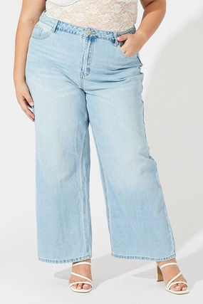 Smooth Breathable Everyday Piece Denim Wide Leg Jeans High Rise