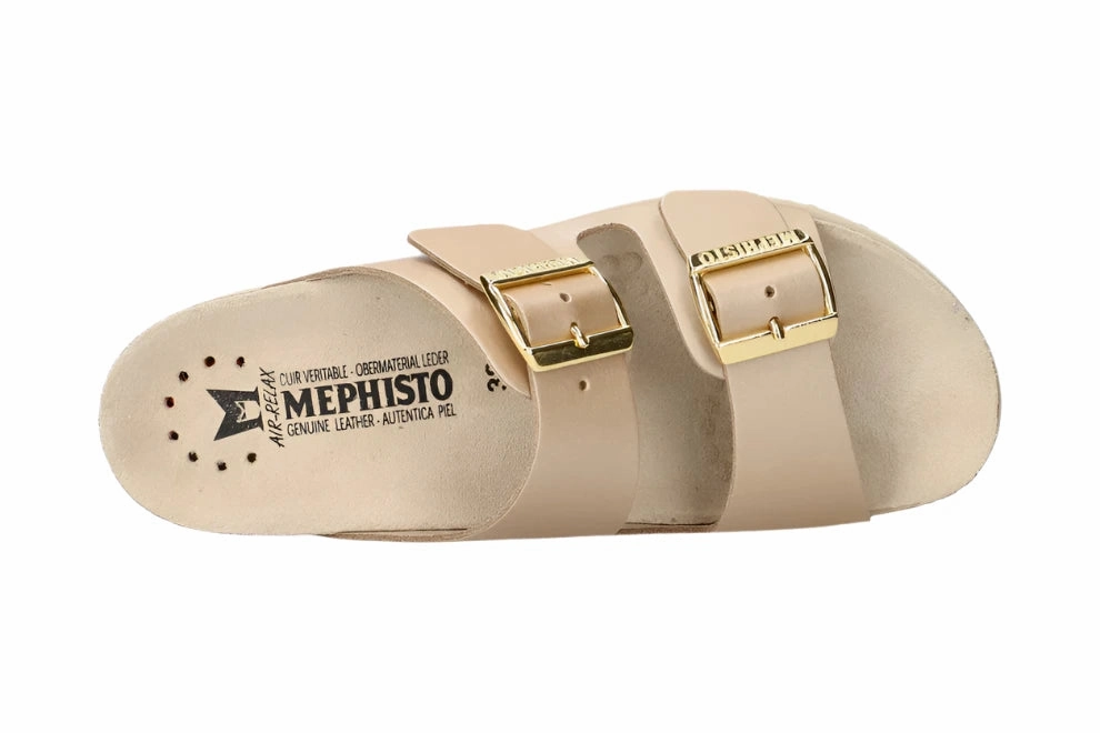 Slip Resistant Grip Cushioned Collar Padding Mephisto Women's Hester Everyday Casual Sandals - Platinum