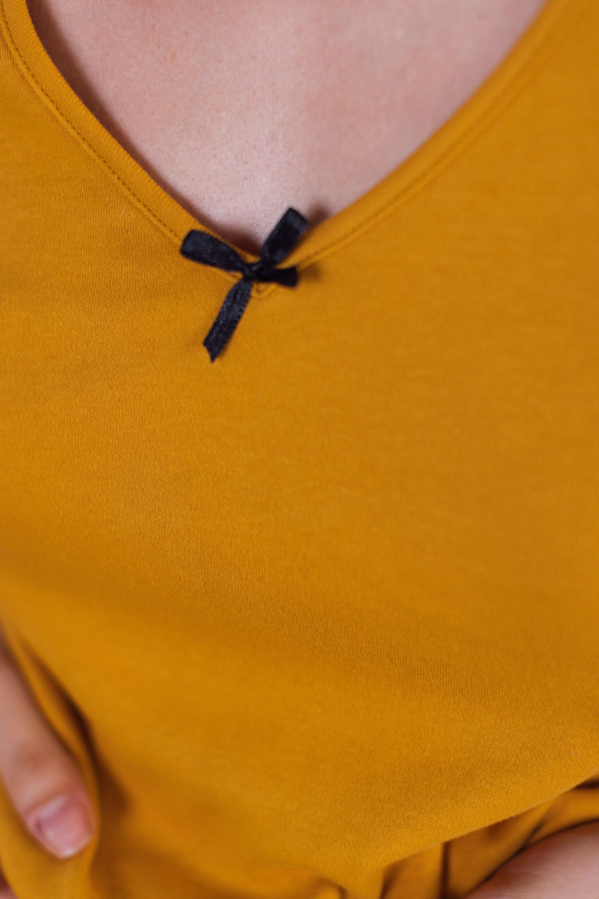 EcoFriendlyMaterial Top Julianne Canary Bow