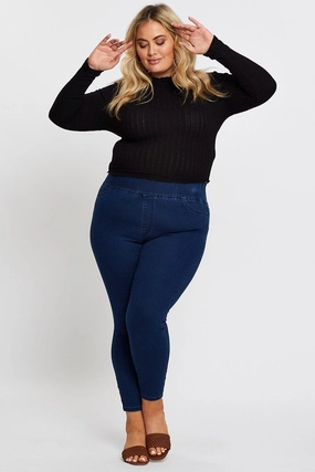 Outfit Combo Traveler Gear Earthy Dk Indigo High Rise Denim Jeggings