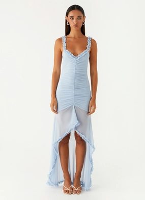 Belinda Maxi Dress - Blue Low Maintenance Vibrant Design