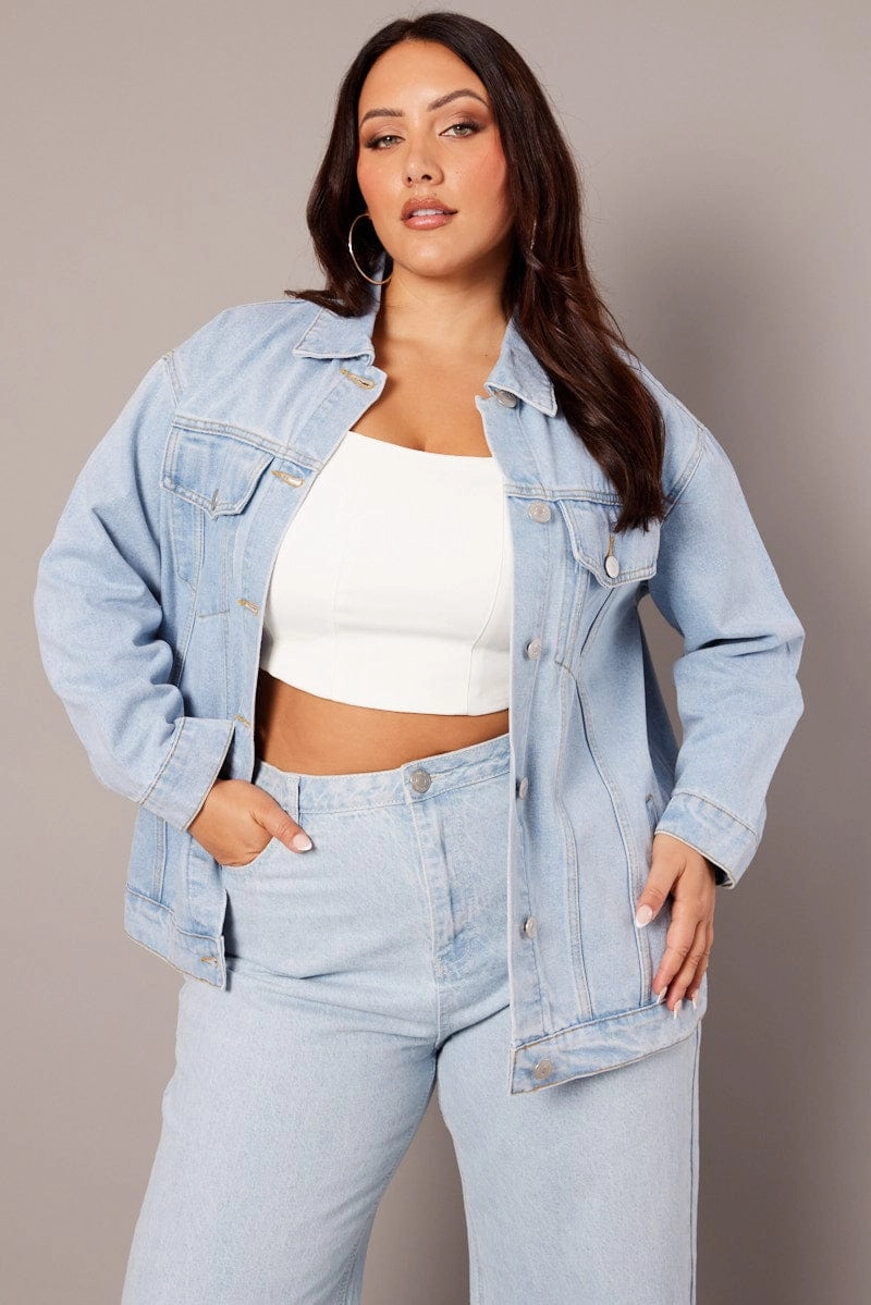 Thermal Insulated Jacket Easy Wear Denim Oversized Distressed Denim Jacket