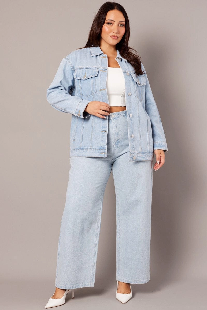 Denim Oversized Distressed Denim Jacket Quick Dry Performance