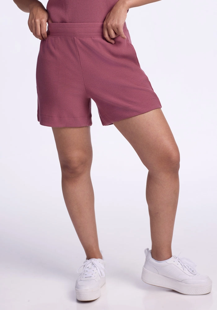 Sustainable Maisey Ribbed Shorts ? Final Sale Deals! - Powdered Rose
