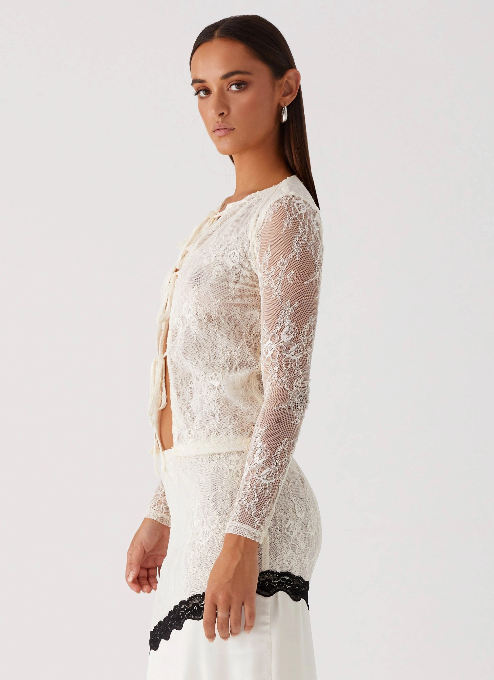 Duet Long Sleeve Top - Ivory Hand washable Printed