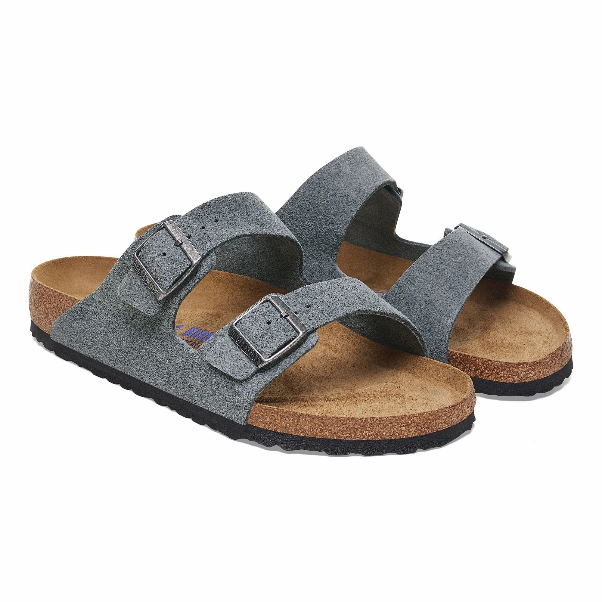 Easy Lock Birkenstock Men's Arizona Soft Footbed Sandal - Basalt Gray