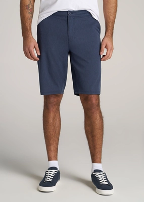 Durable Stitching Mood Wear Hybrid Shorts for Tall Men in Marine Navy Mix