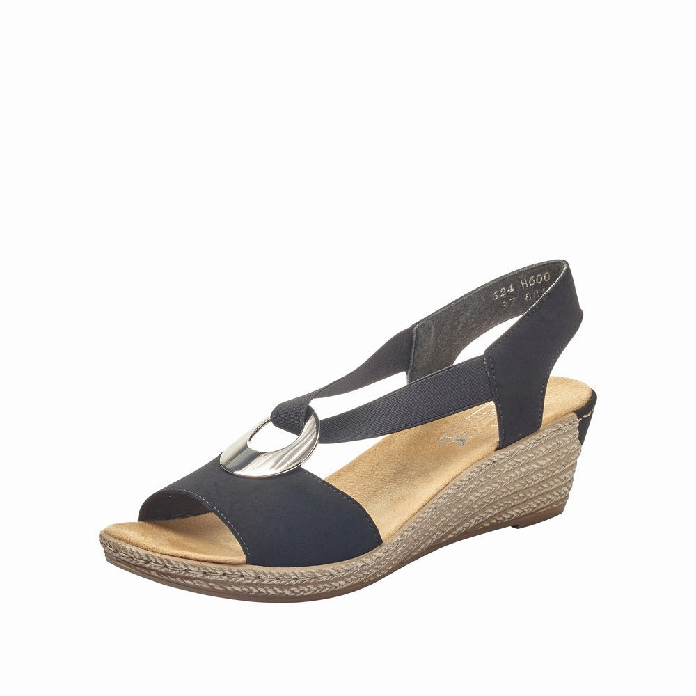 Sandal Pads Relaxing Rieker Women's 624H6 Fanni - Black