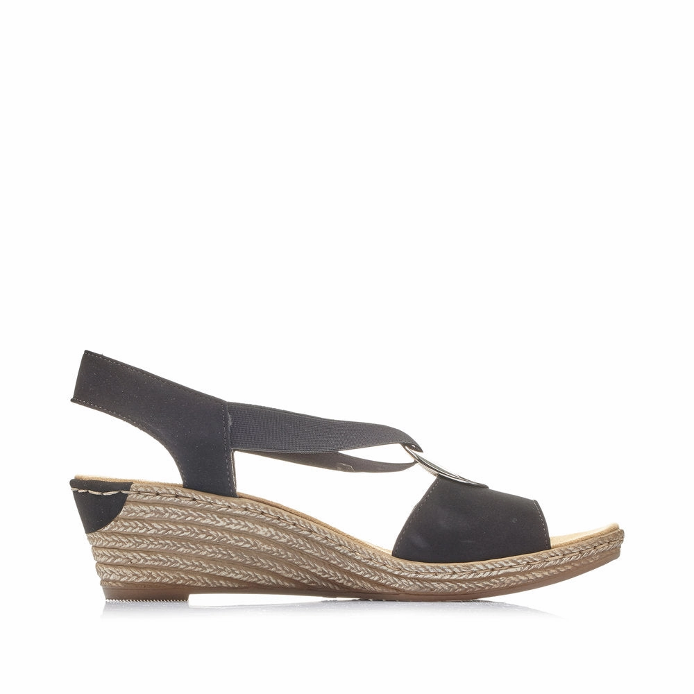 Rieker Women's 624H6 Fanni - Black Sporty Footwear for Vacation