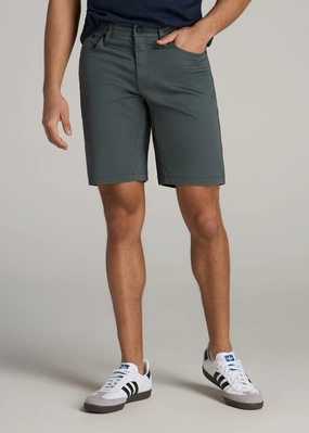 Everyday Comfort 5 Pocket Short for Tall Men in Soft Green adult clothing Quick Movement Fit