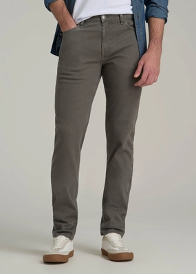 Dylan Slim Fit Colored Jeans for Tall Men in Sage Solid Choice Formal Adult Fashion