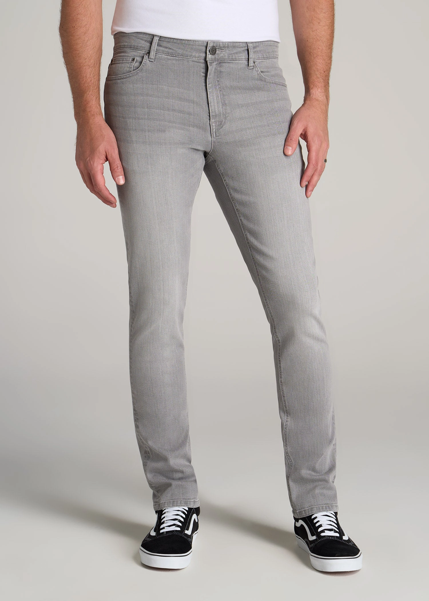 Dylan Slim Fit Jeans for Tall Men in Concrete Grey Fresh Attire Flexible Comfort
