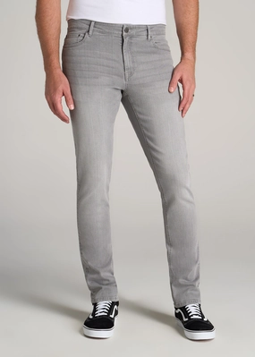 Dylan Slim Fit Jeans for Tall Men in Concrete Grey Routine Wear Cool Outfit
