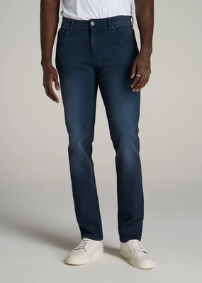 No Iron Wear Dylan Slim Fit Jeans for Tall Men in Faded Blue Black