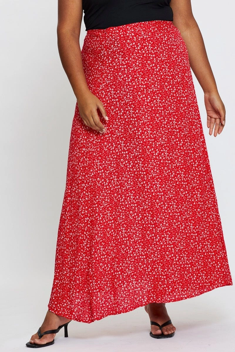 Young adult Floral Print Maxi Wrap Skirt Tie
