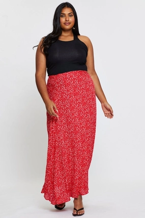 Floral Print Maxi Wrap Skirt Tie Summer Outfit Soft Tones