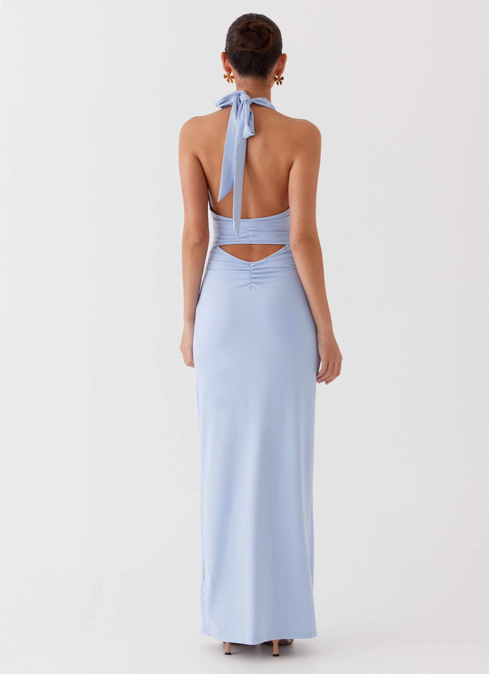 Whisked Away Halterneck Maxi Dress - Blue NonChafeSeams Soft and Light
