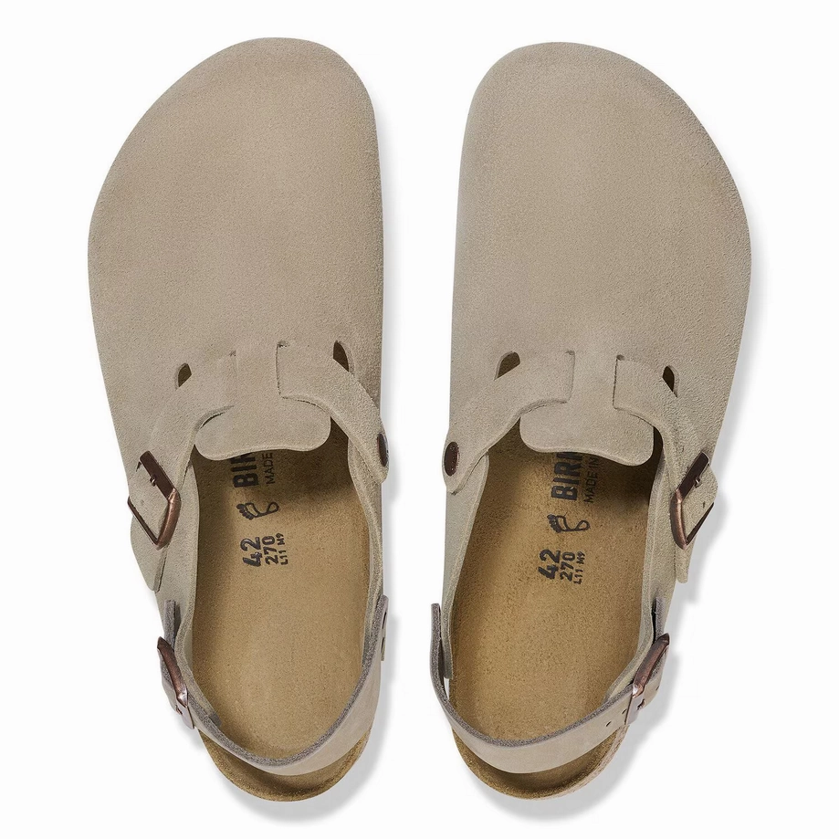 Birkenstock Women's Tokio Clog - Taupe Suede Anatomical Toe Box Comfortable Cushions