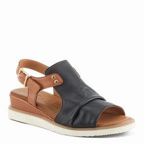 Outdoor Sandals Spring Step Women's Locals Wedge Sandals - Black/Multi