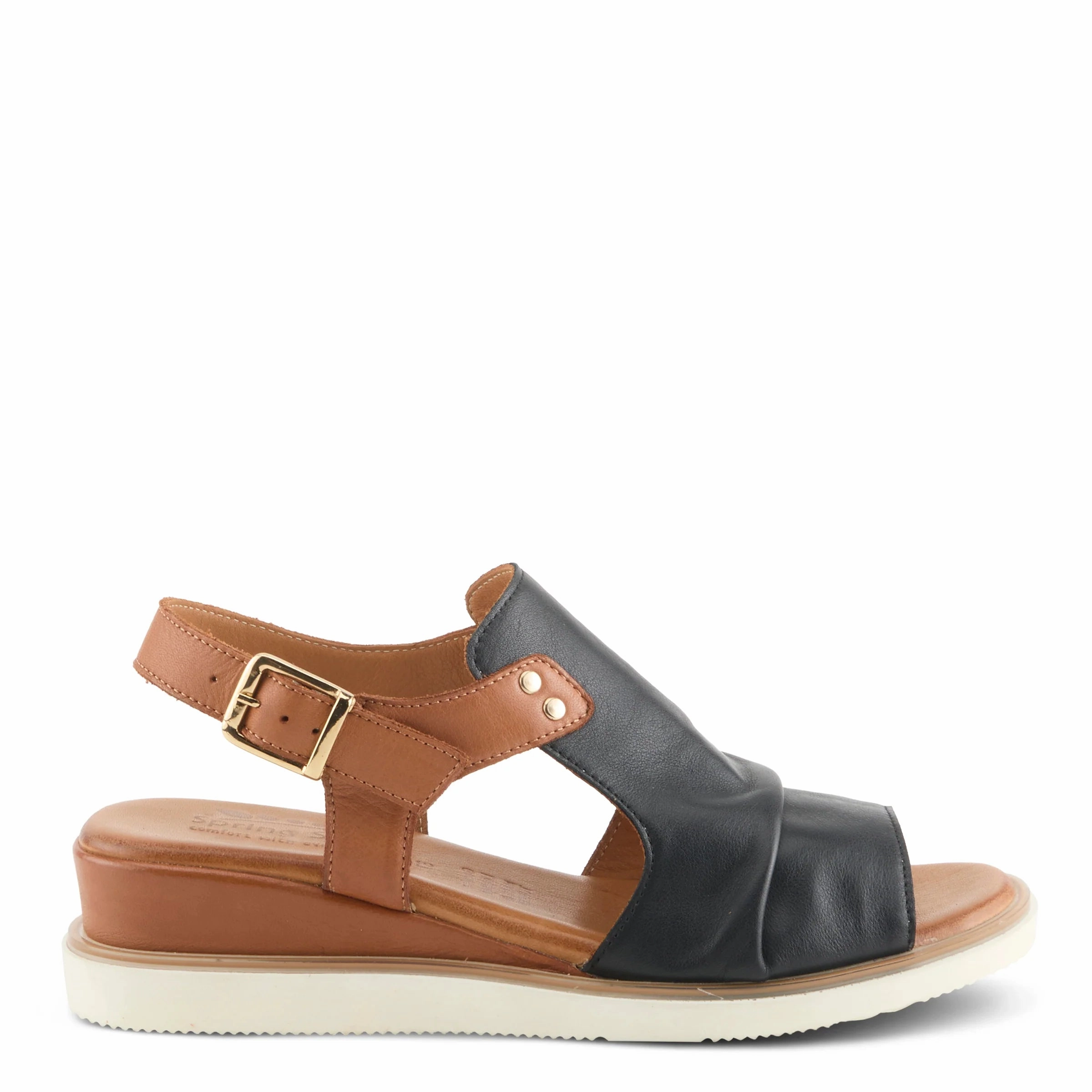 Slide On Outdoor Flats Spring Step Women's Locals Wedge Sandals - Black/Multi