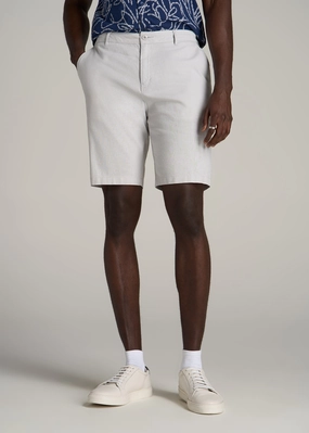 Linen Shorts For Tall Men in Vapor Grey Flexible Motion