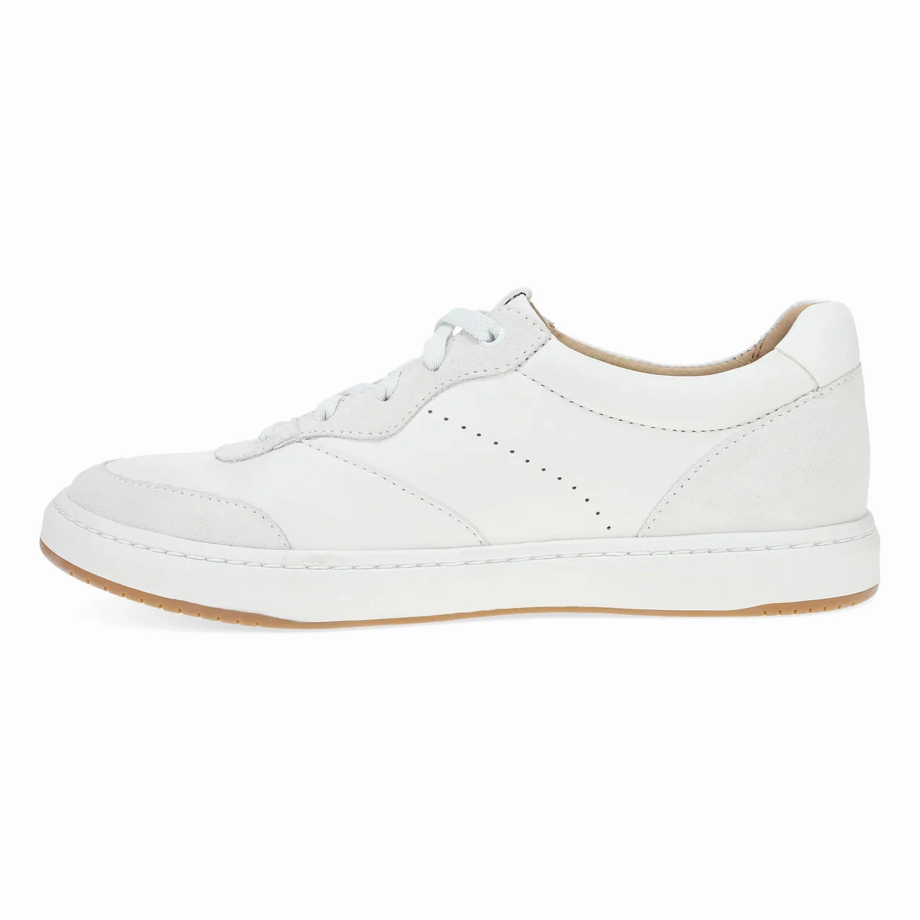 Dansko Women's Josey Sneaker - White Nappa Total Support Lean Look