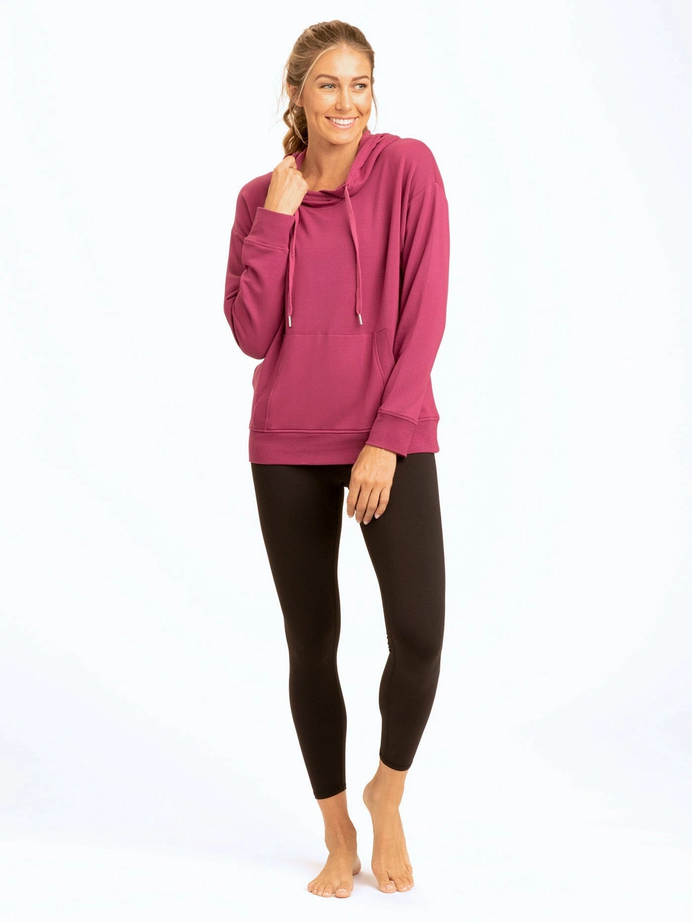 Madge Feather Fleece Pullover Hoodie Glow In Dark Trims
