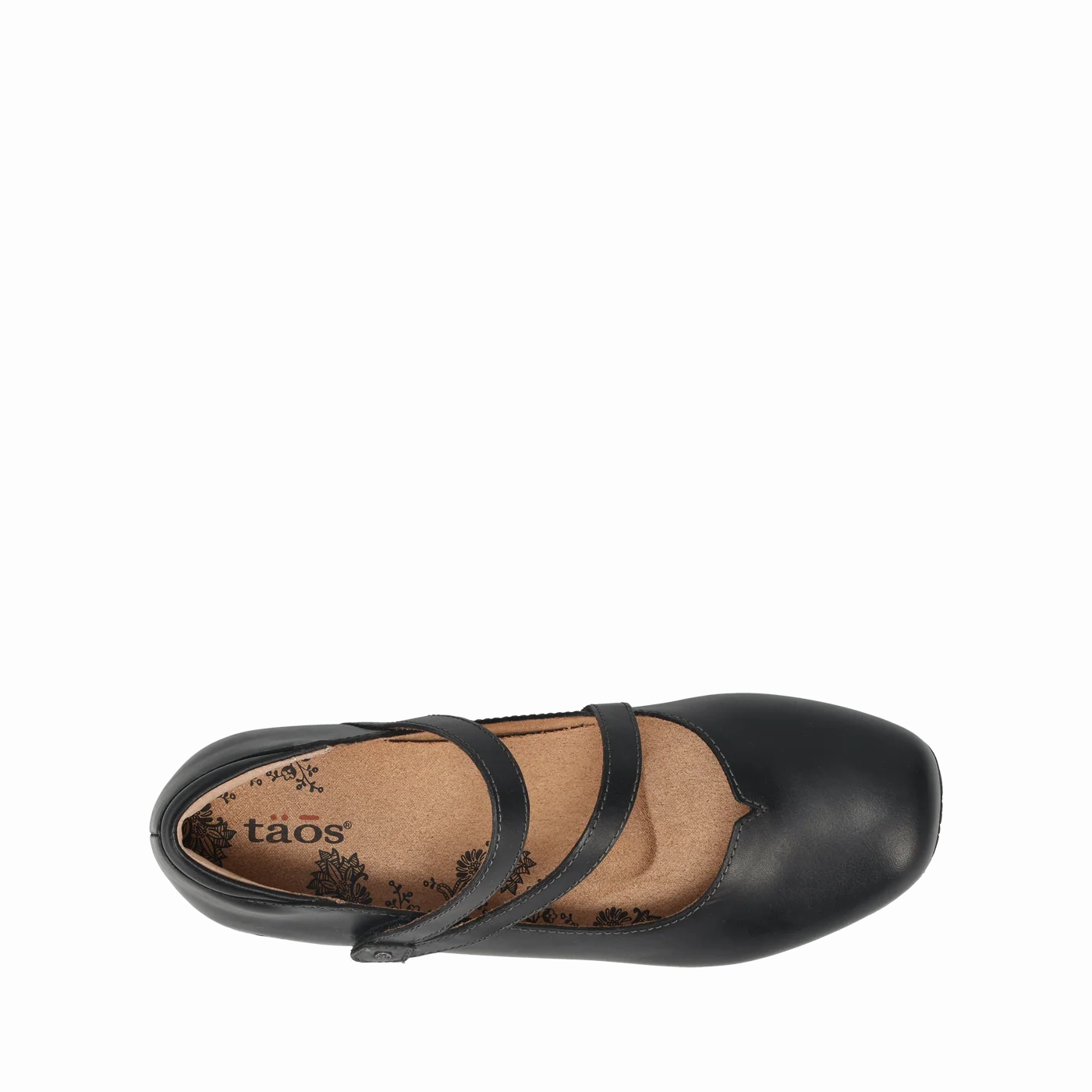 Taos Footwear Women's Mary Jane Banter Leather Flat- Black Urban Move Pro