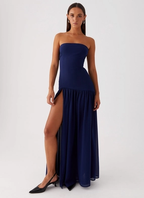Lightweight-Comfort Flattering Fit for All Eden Strapless Maxi Dress - Navy
