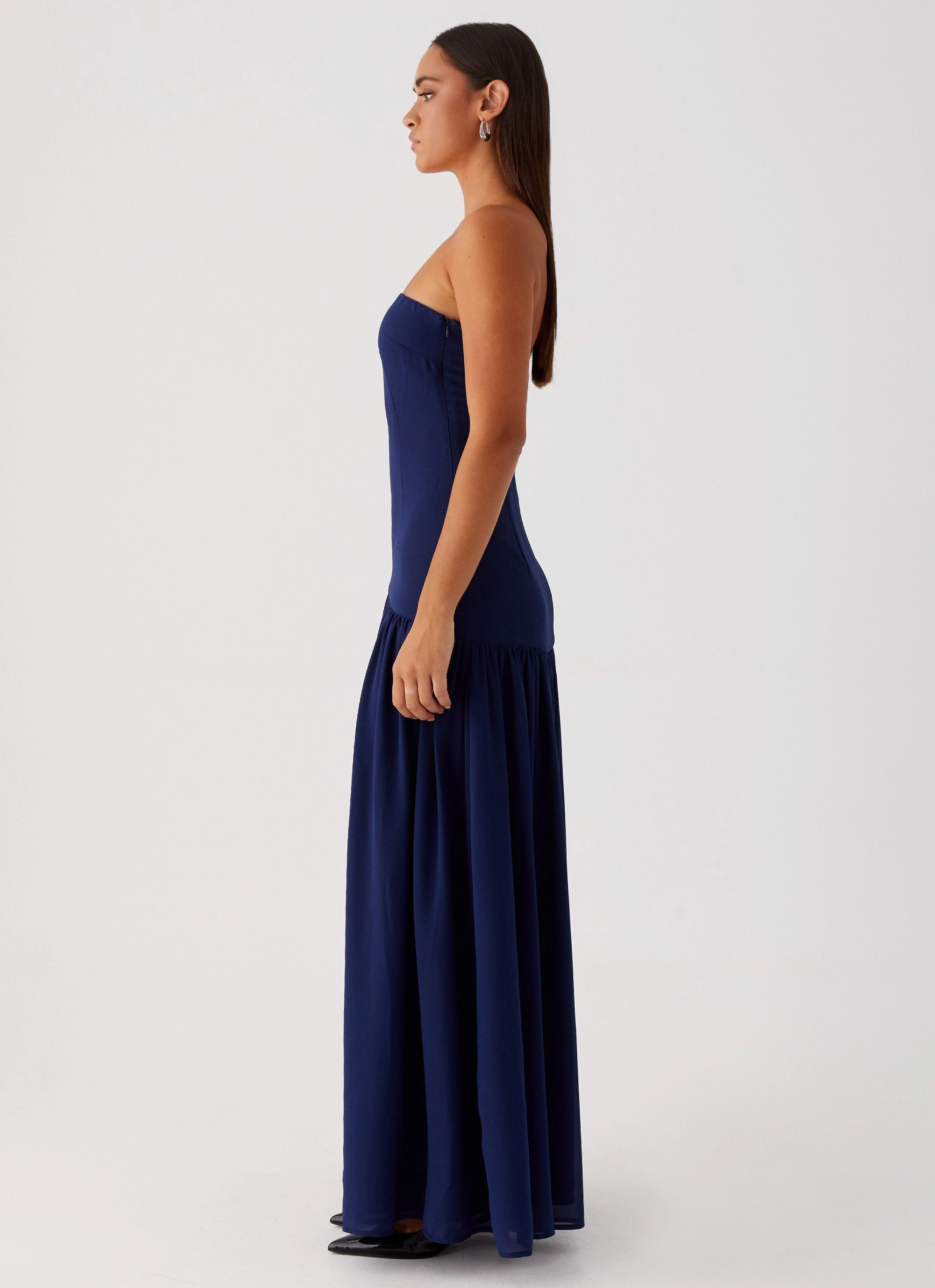 Vacation Vibes Eden Strapless Maxi Dress - Navy