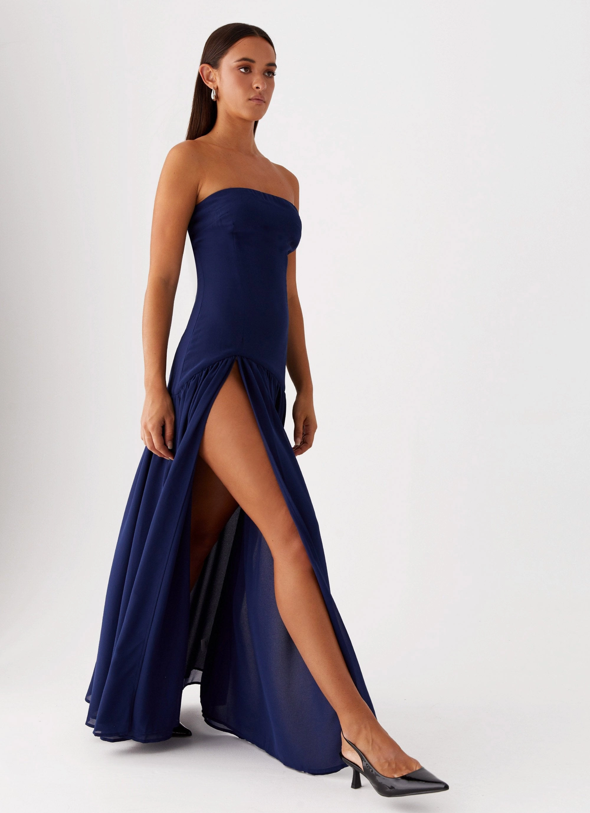 Eden Strapless Maxi Dress - Navy Minimal Harmony