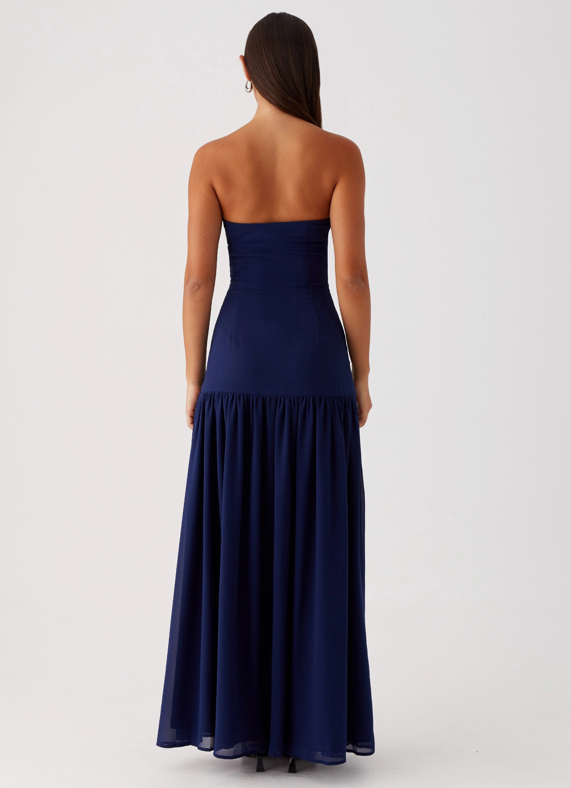 Pure Vibes Tie-dye Eden Strapless Maxi Dress - Navy