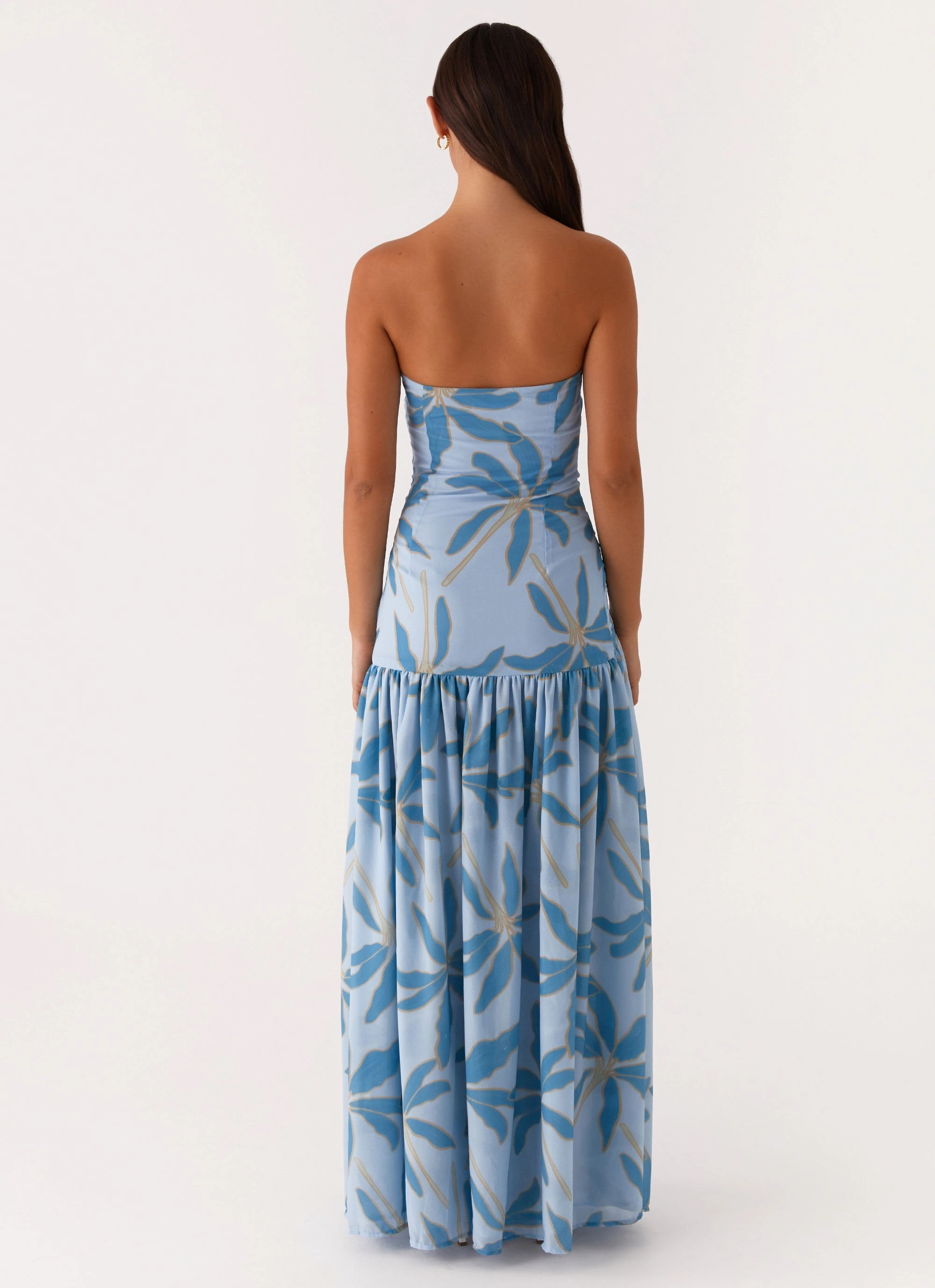 Eden Strapless Maxi Dress - Opulent Blue Airy Movement